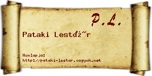 Pataki Lestár névjegykártya