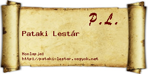 Pataki Lestár névjegykártya
